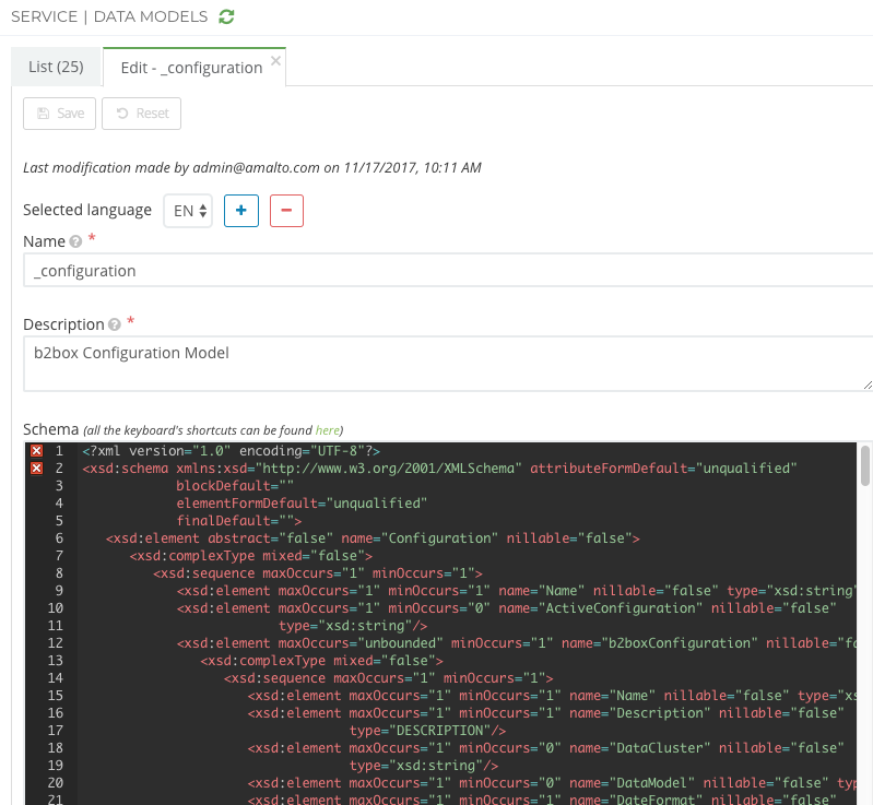 Edit a data model