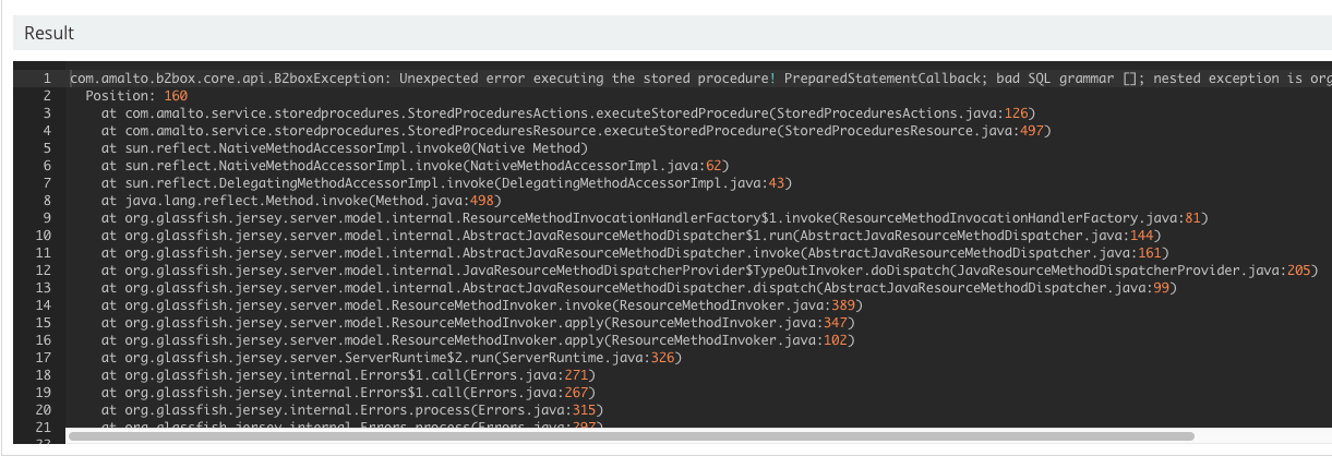 Stored procedures error