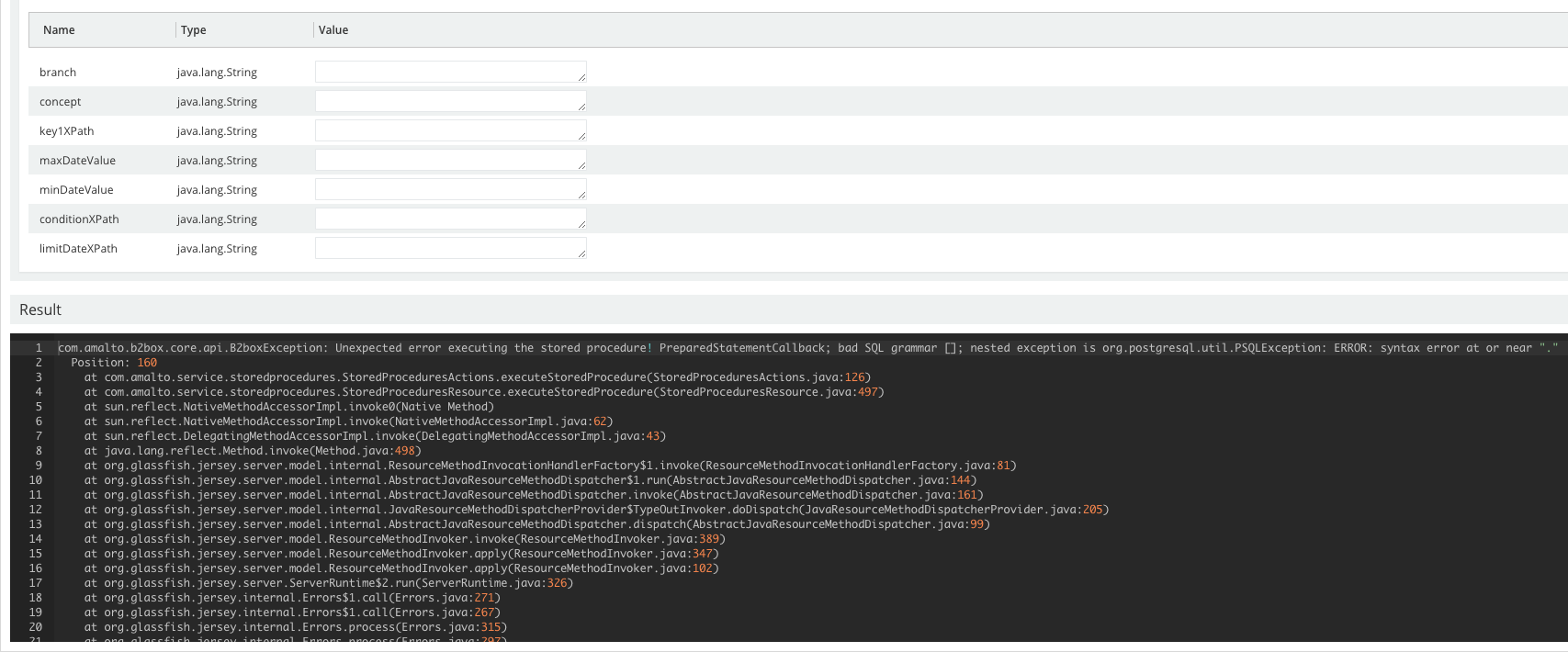 Stored procedures error