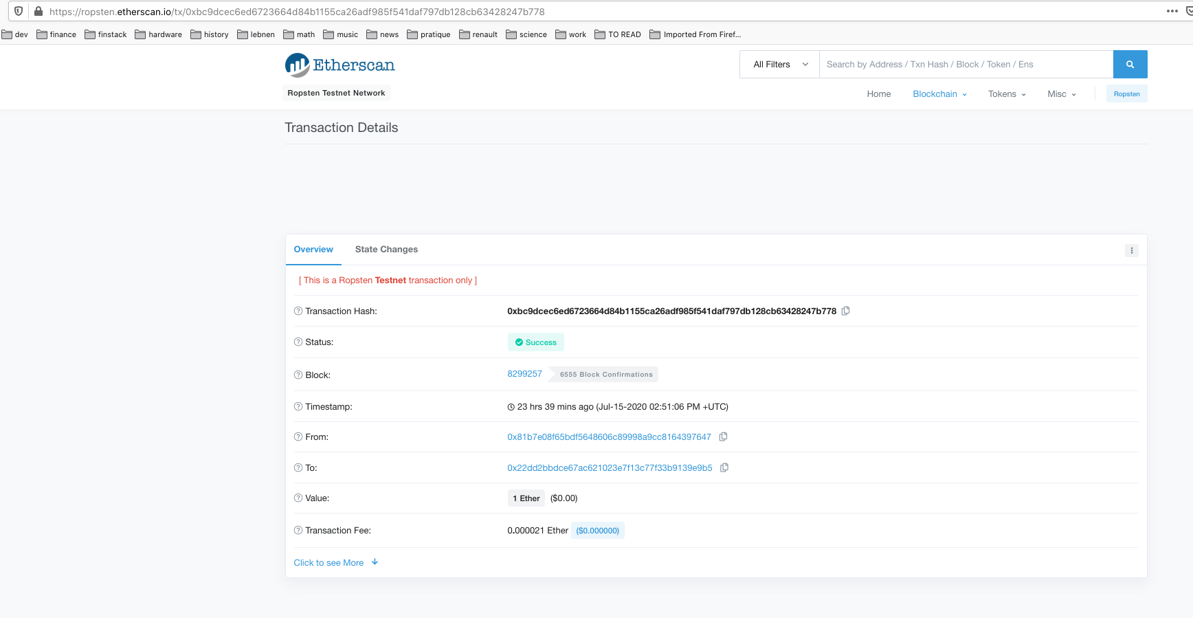 Account Balance Verification in Etherscan
